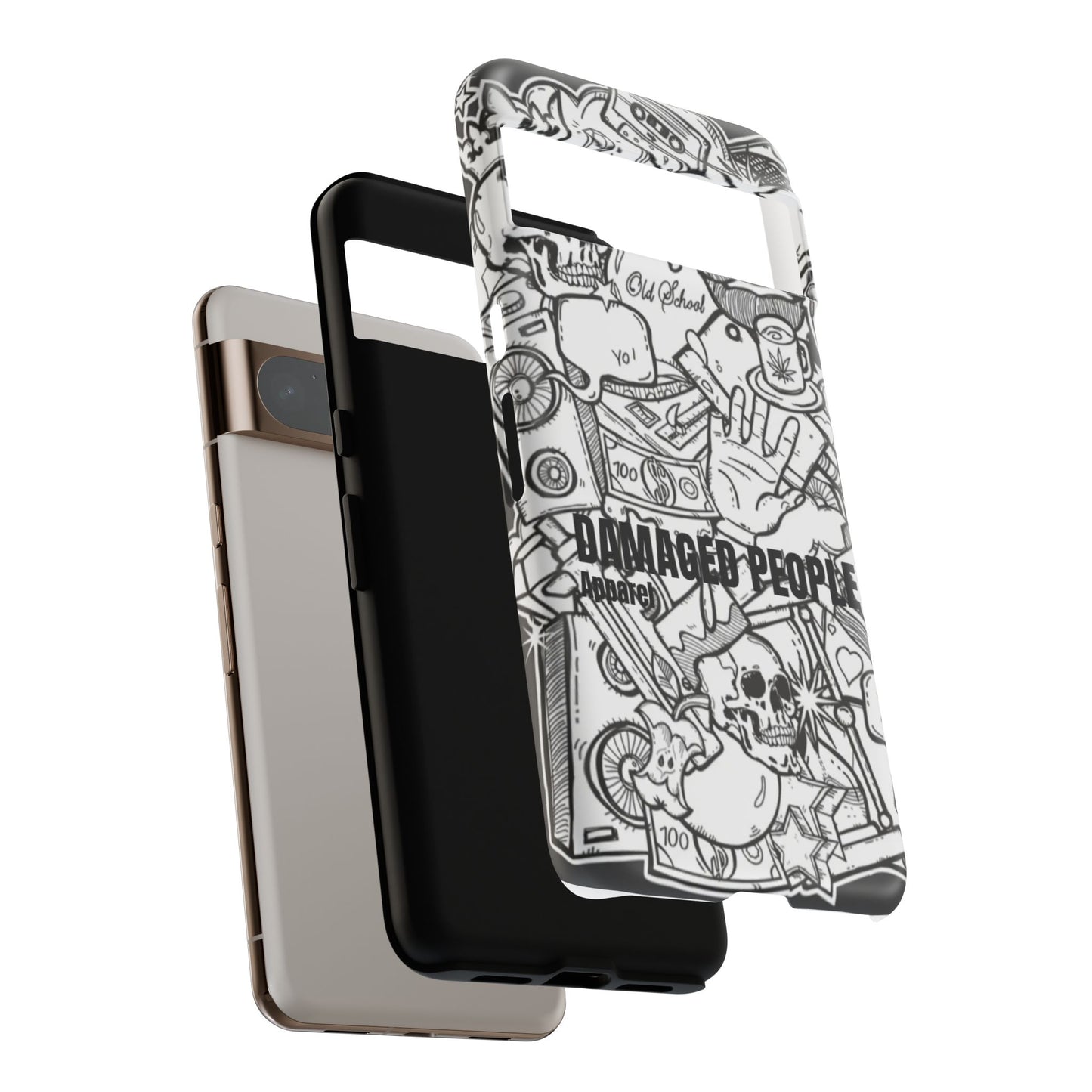 Tough Cases - Damaged People Phone Case - Edgy Vintage Design for Creative Spirits