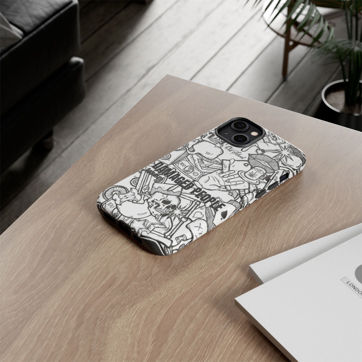 Tough Cases - Damaged People Phone Case - Edgy Vintage Design for Creative Spirits