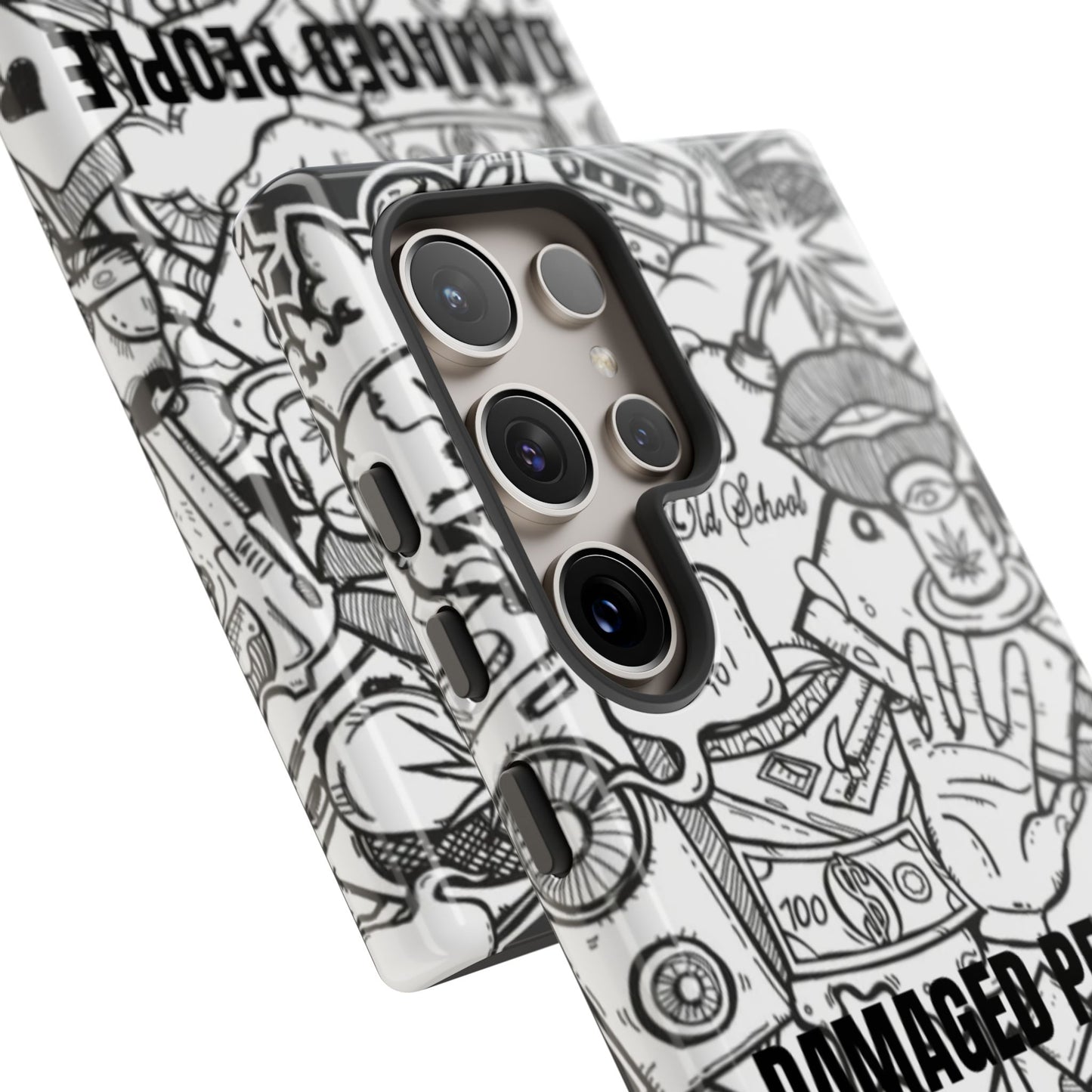 Tough Cases - Damaged People Phone Case - Edgy Vintage Design for Creative Spirits