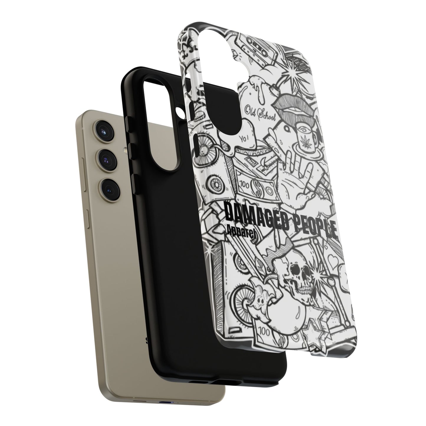 Tough Cases - Damaged People Phone Case - Edgy Vintage Design for Creative Spirits