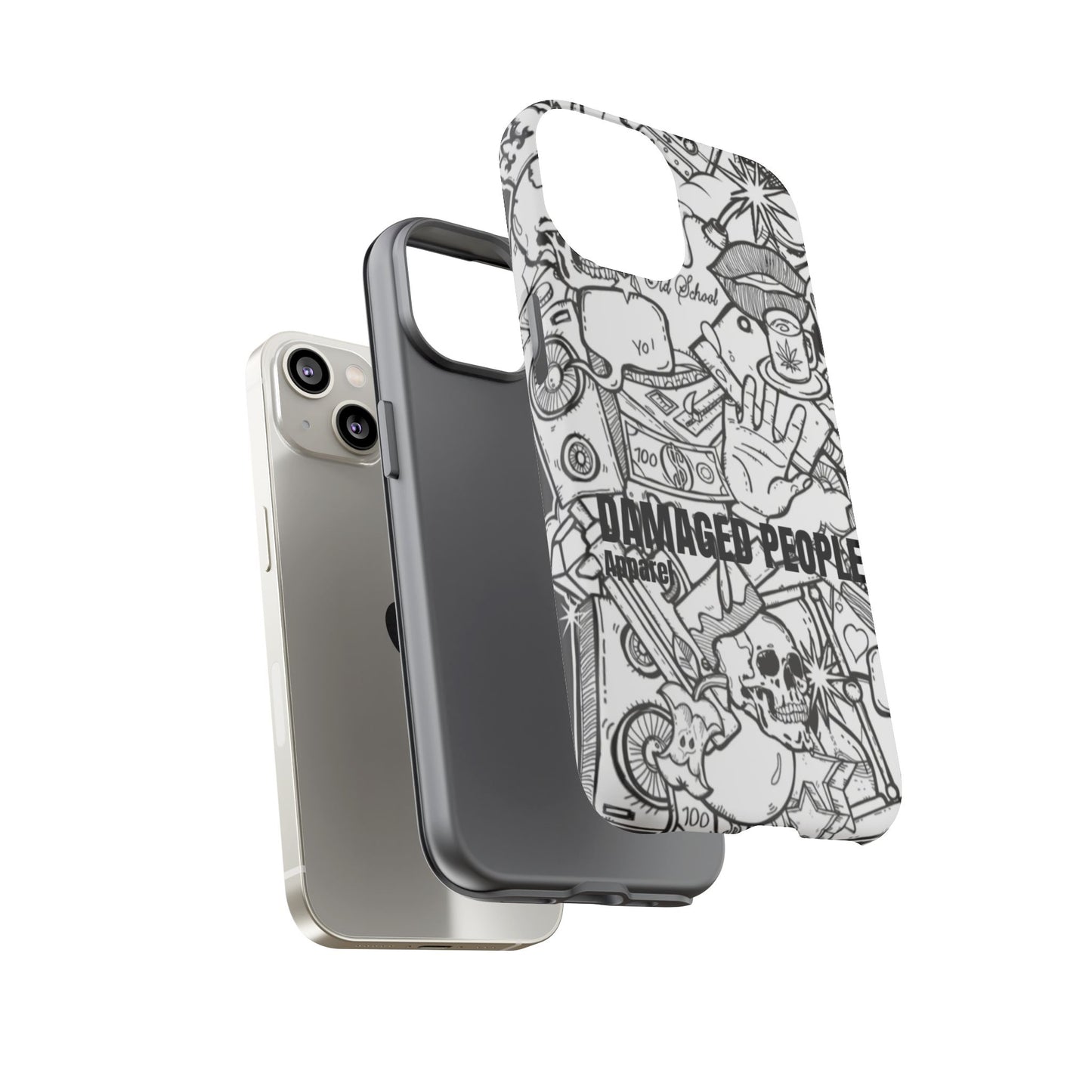 Tough Cases - Damaged People Phone Case - Edgy Vintage Design for Creative Spirits