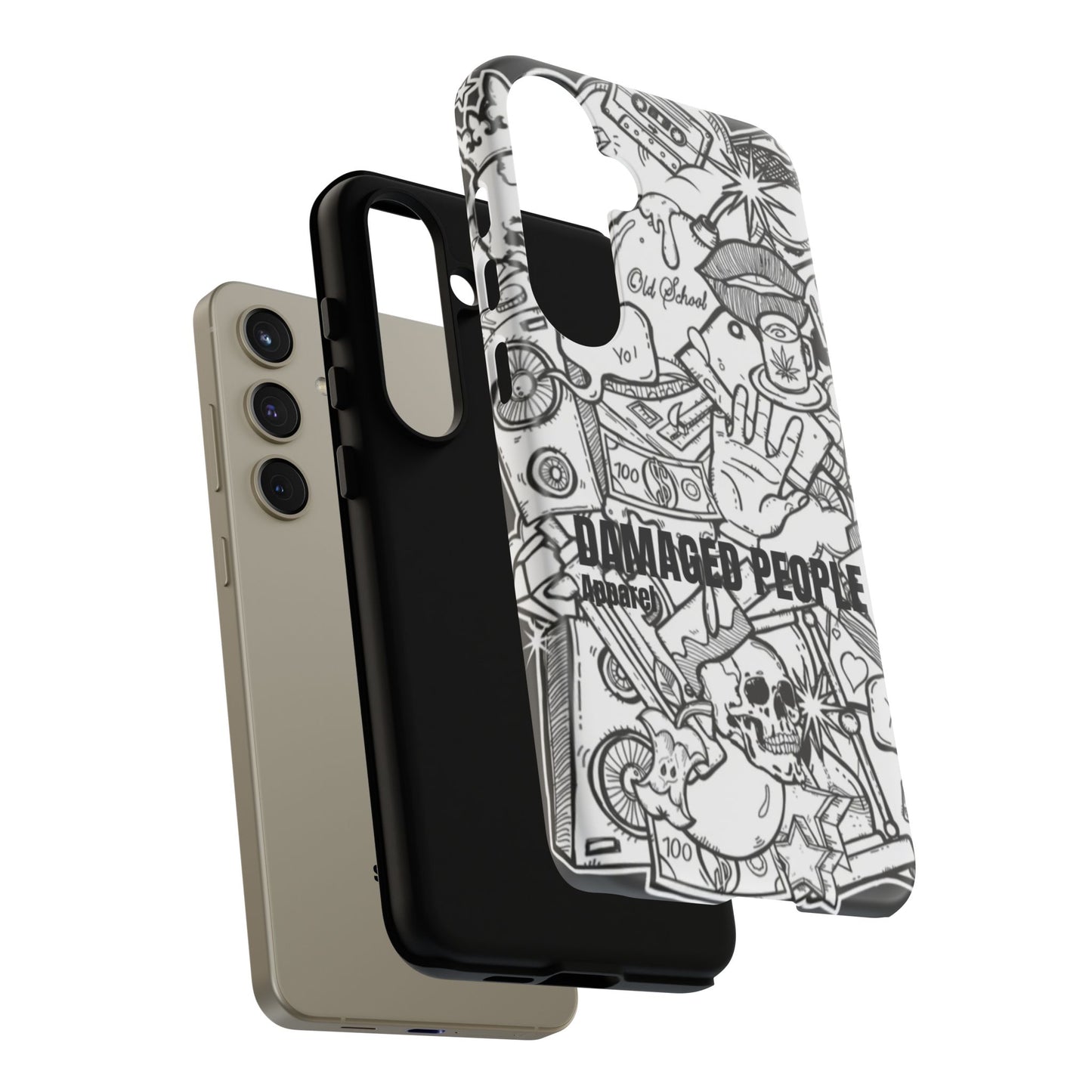 Tough Cases - Damaged People Phone Case - Edgy Vintage Design for Creative Spirits