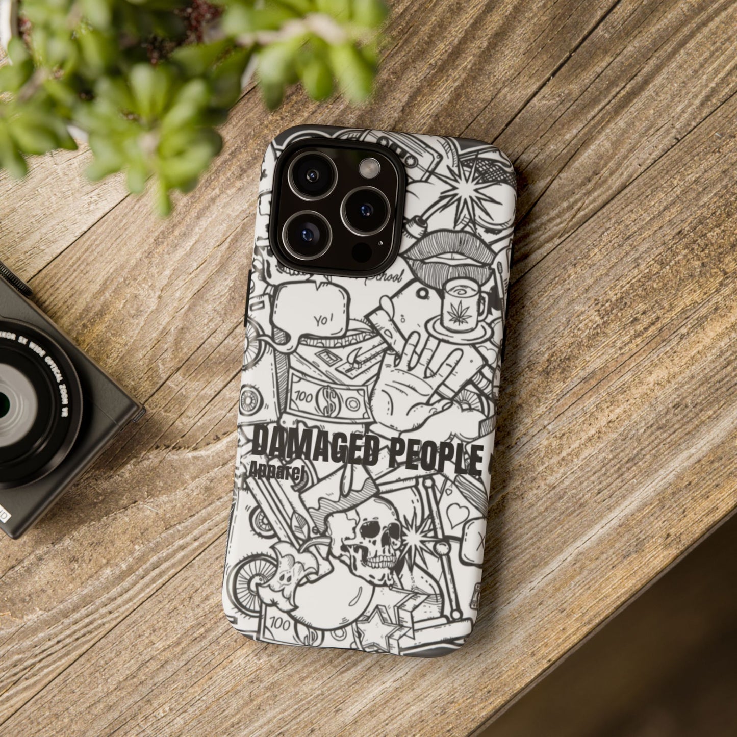 Tough Cases - Damaged People Phone Case - Edgy Vintage Design for Creative Spirits