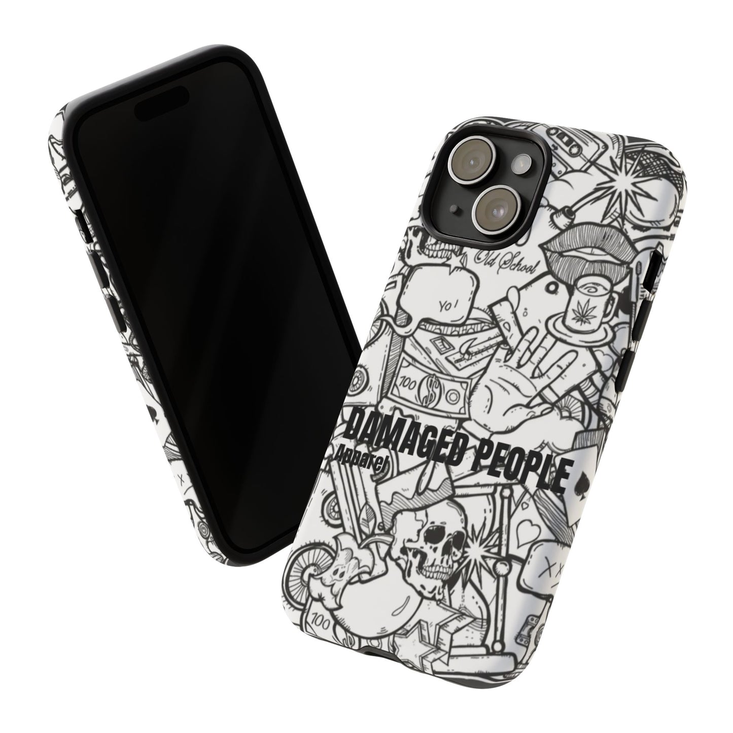 Tough Cases - Damaged People Phone Case - Edgy Vintage Design for Creative Spirits