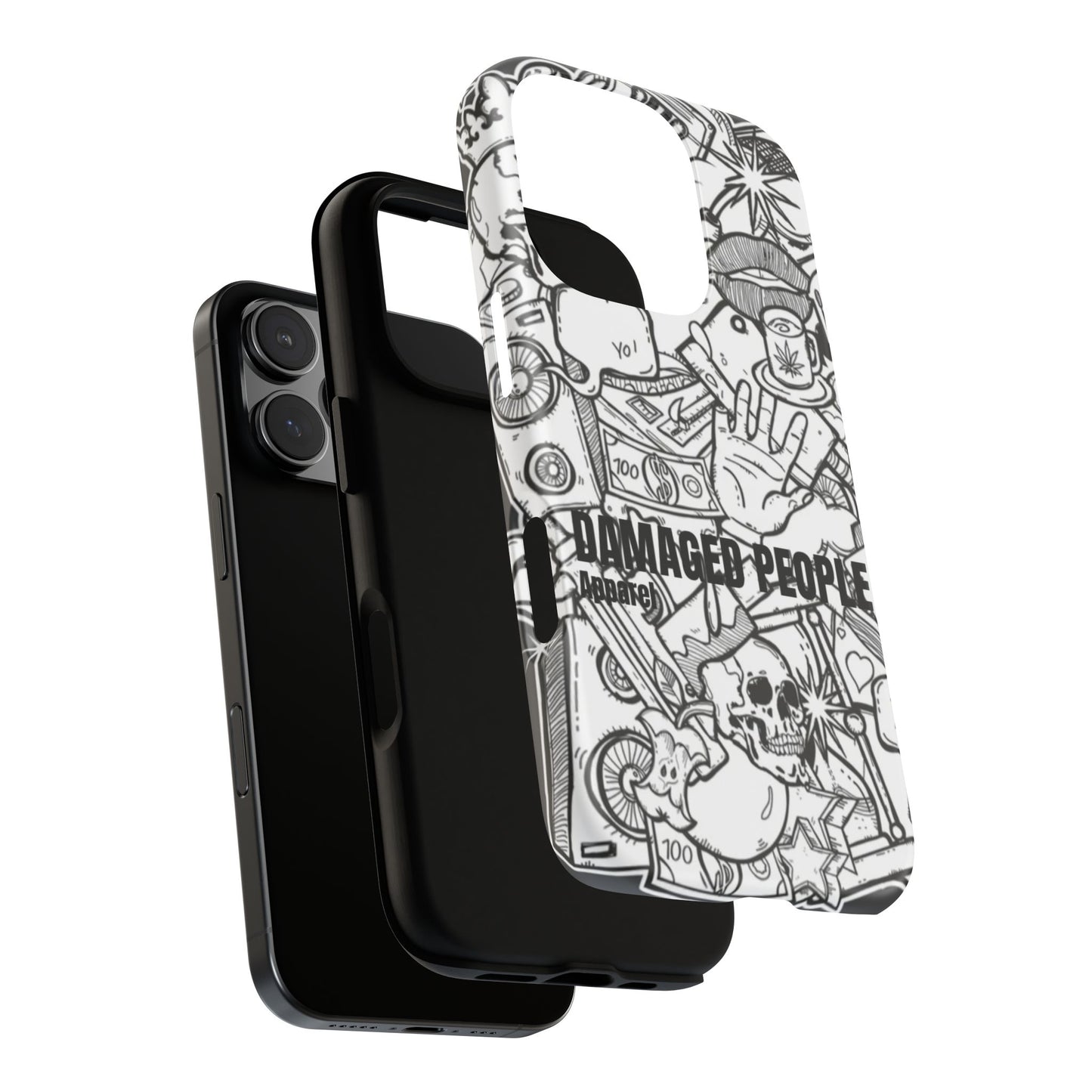 Tough Cases - Damaged People Phone Case - Edgy Vintage Design for Creative Spirits