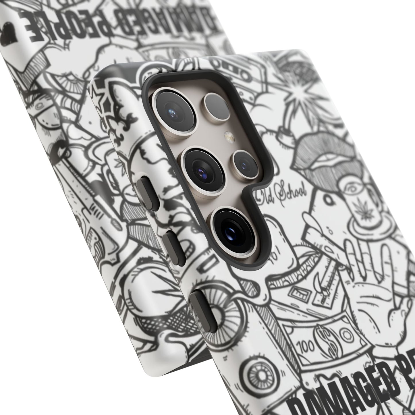 Tough Cases - Damaged People Phone Case - Edgy Vintage Design for Creative Spirits