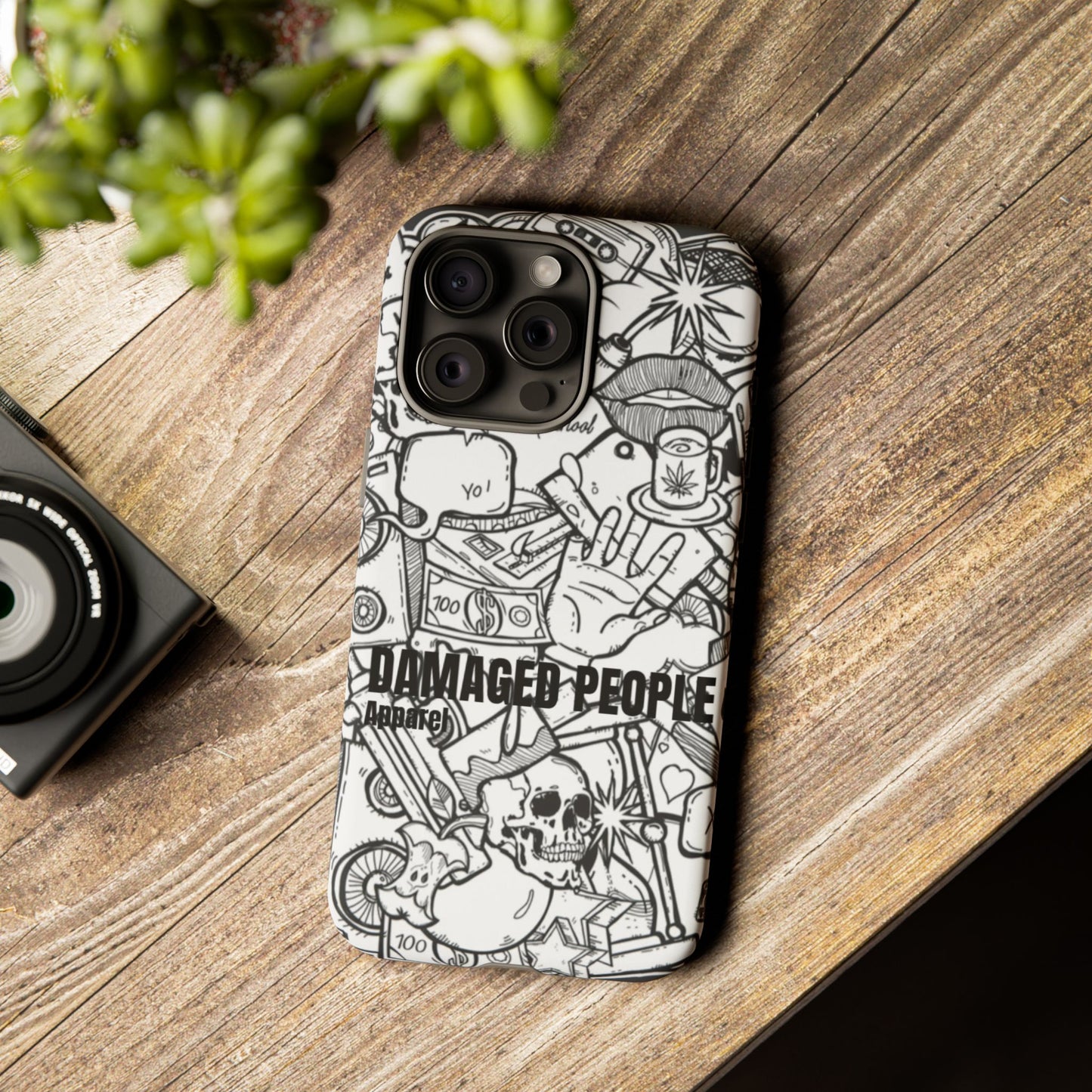 Tough Cases - Damaged People Phone Case - Edgy Vintage Design for Creative Spirits