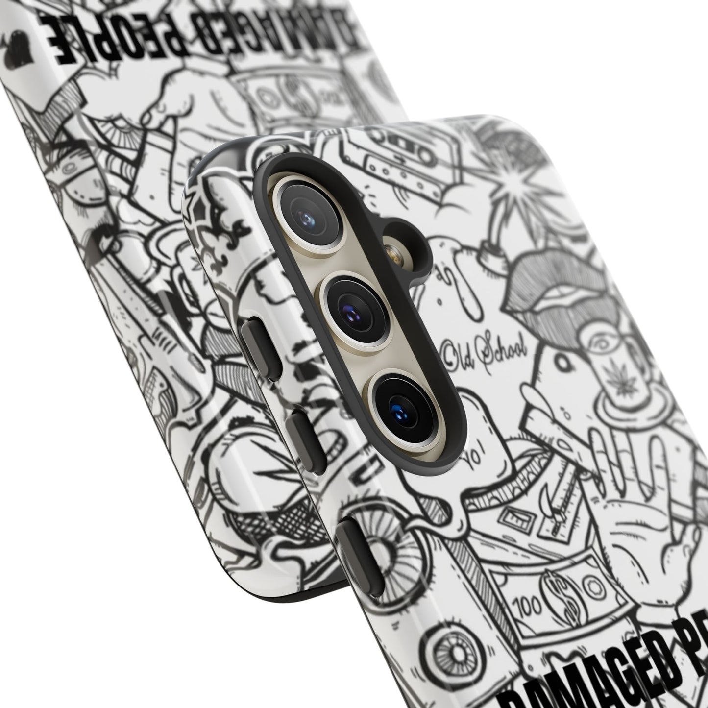 Tough Cases - Damaged People Phone Case - Edgy Vintage Design for Creative Spirits