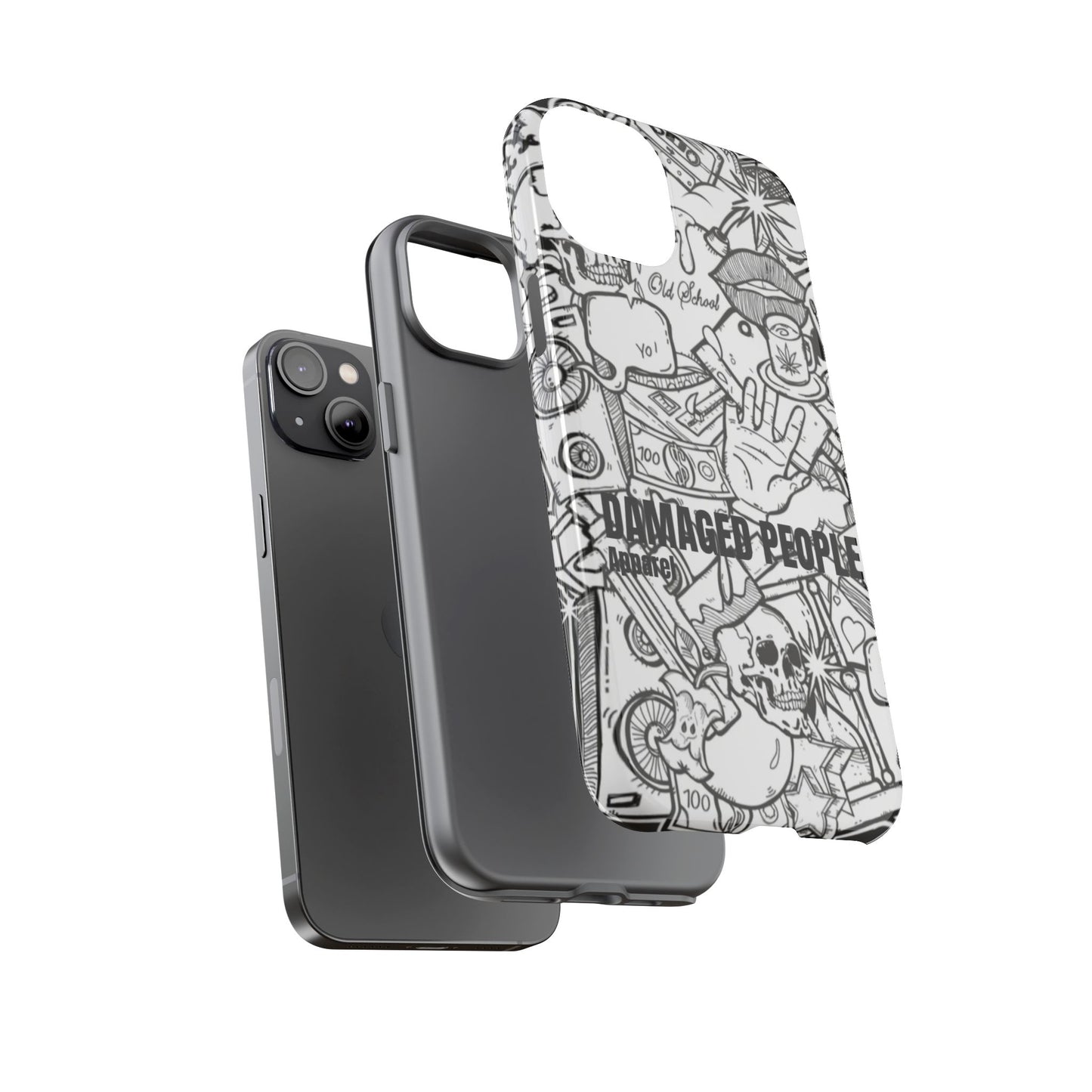 Tough Cases - Damaged People Phone Case - Edgy Vintage Design for Creative Spirits