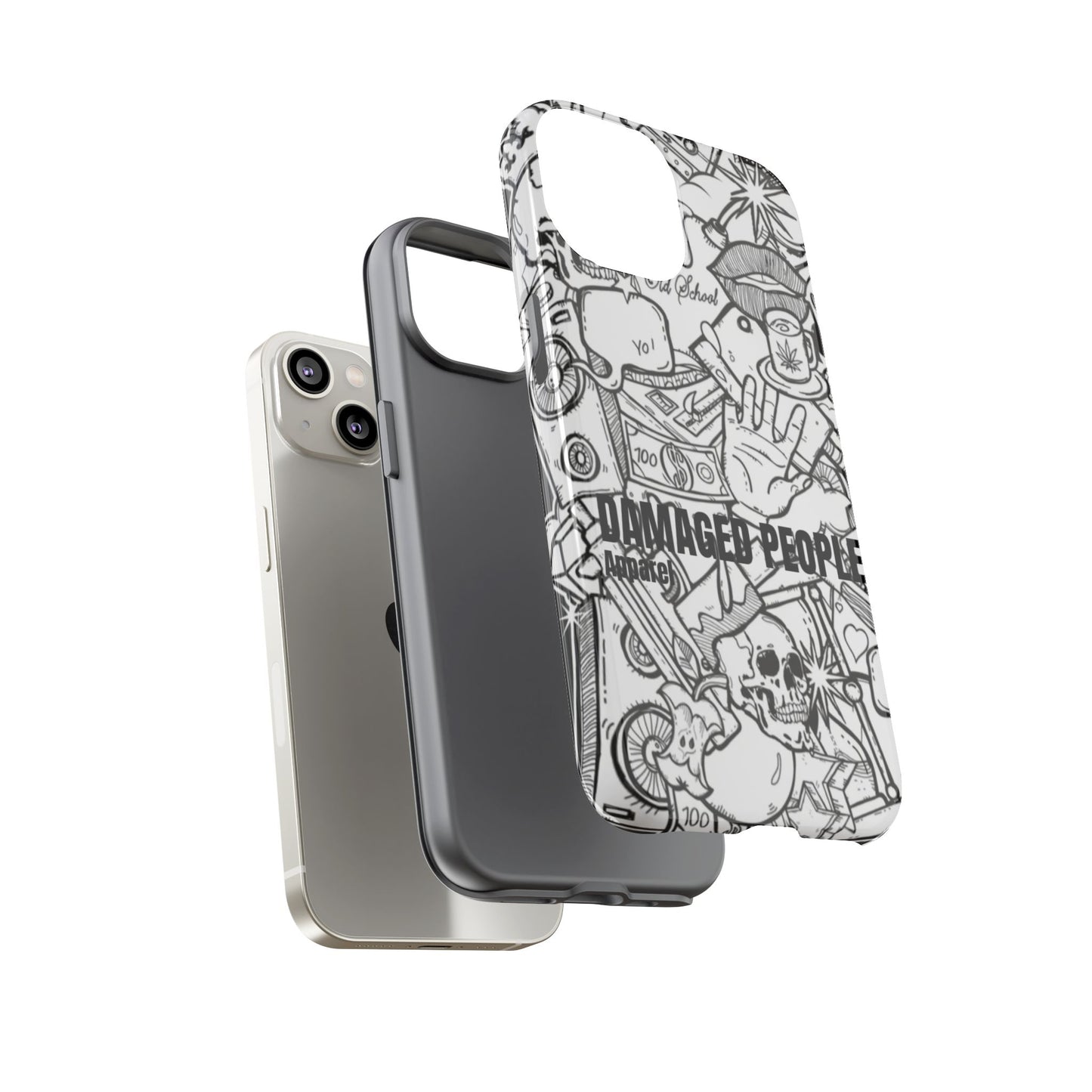 Tough Cases - Damaged People Phone Case - Edgy Vintage Design for Creative Spirits