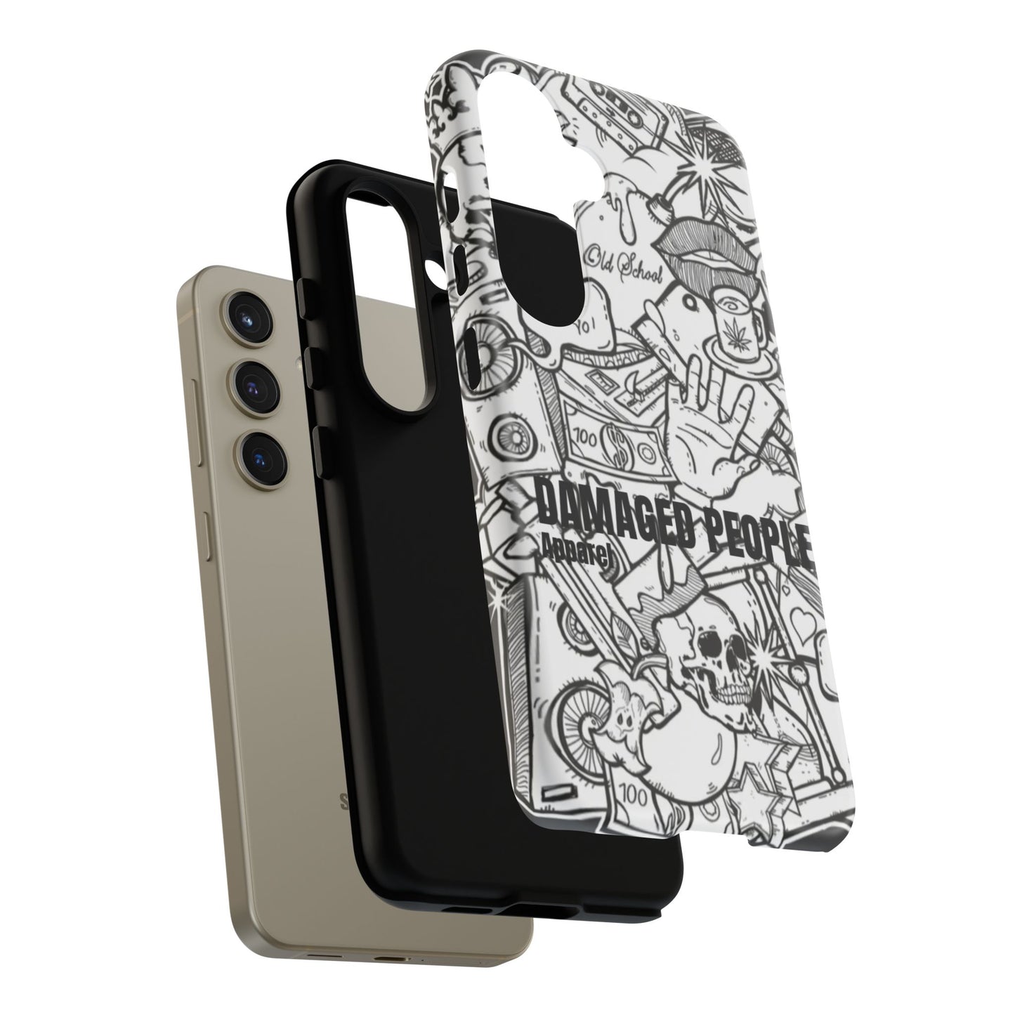 Tough Cases - Damaged People Phone Case - Edgy Vintage Design for Creative Spirits