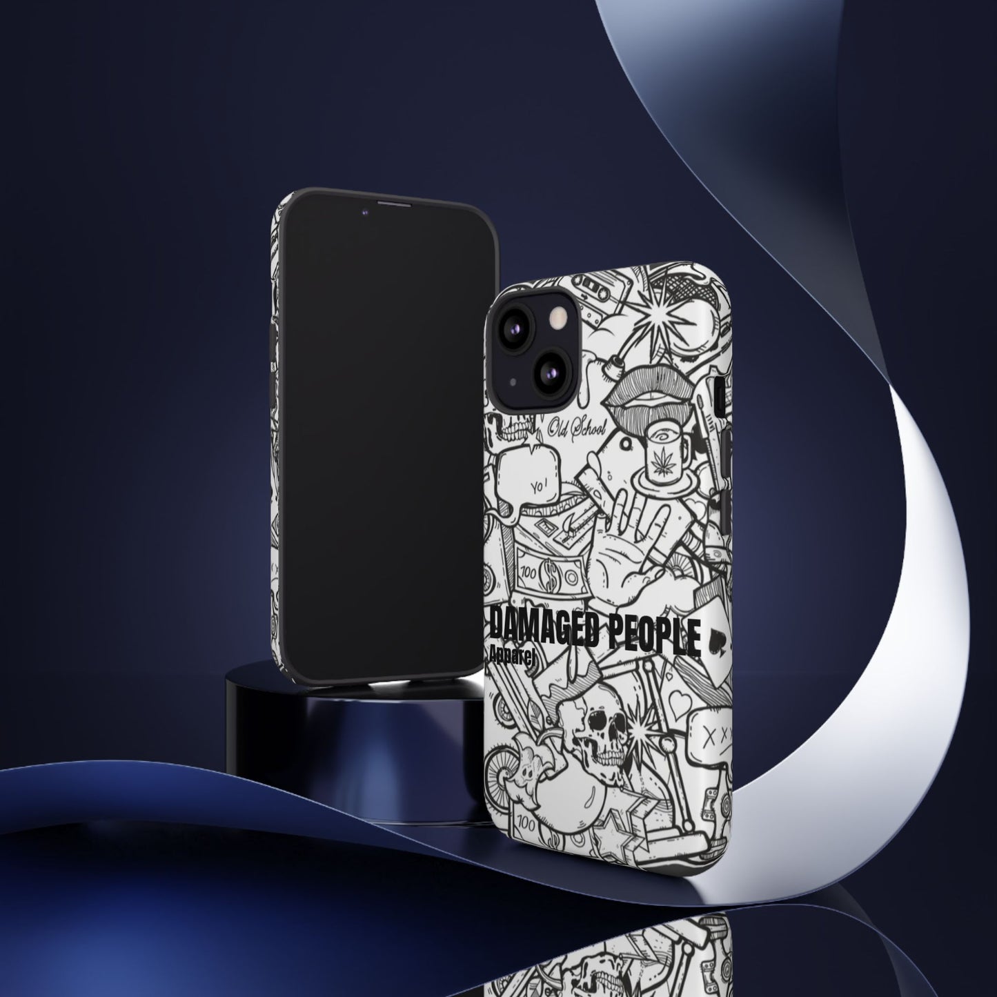Tough Cases - Damaged People Phone Case - Edgy Vintage Design for Creative Spirits