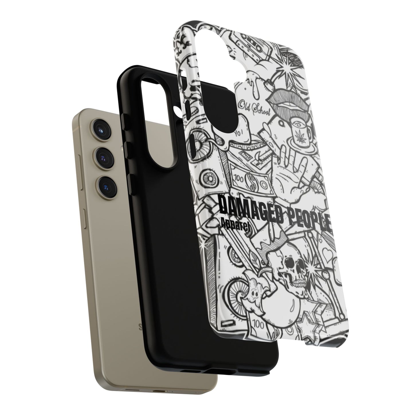 Tough Cases - Damaged People Phone Case - Edgy Vintage Design for Creative Spirits
