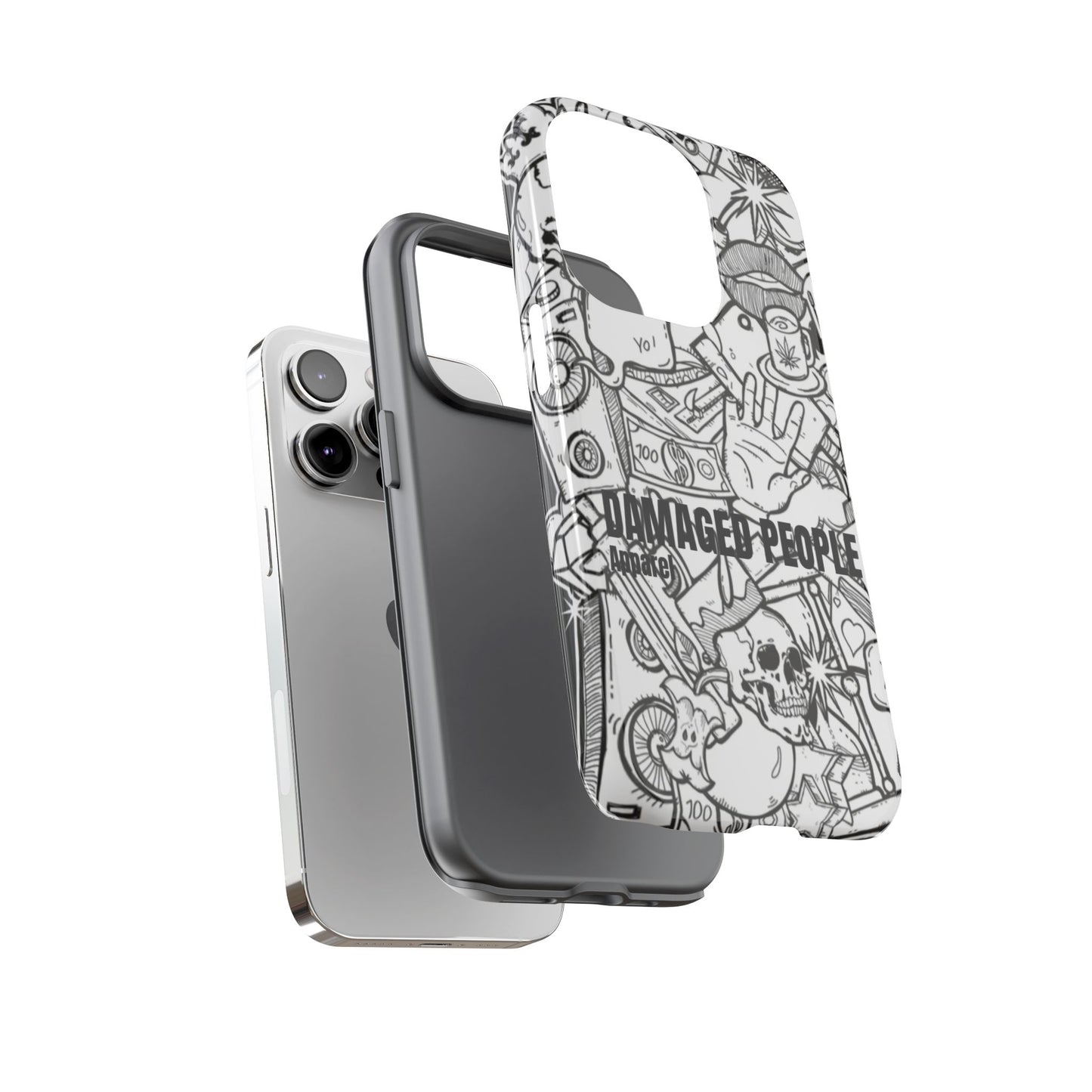 Tough Cases - Damaged People Phone Case - Edgy Vintage Design for Creative Spirits