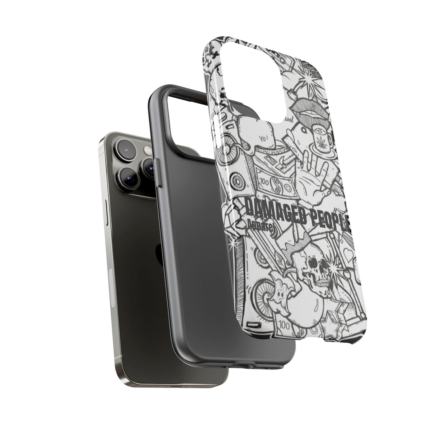 Tough Cases - Damaged People Phone Case - Edgy Vintage Design for Creative Spirits