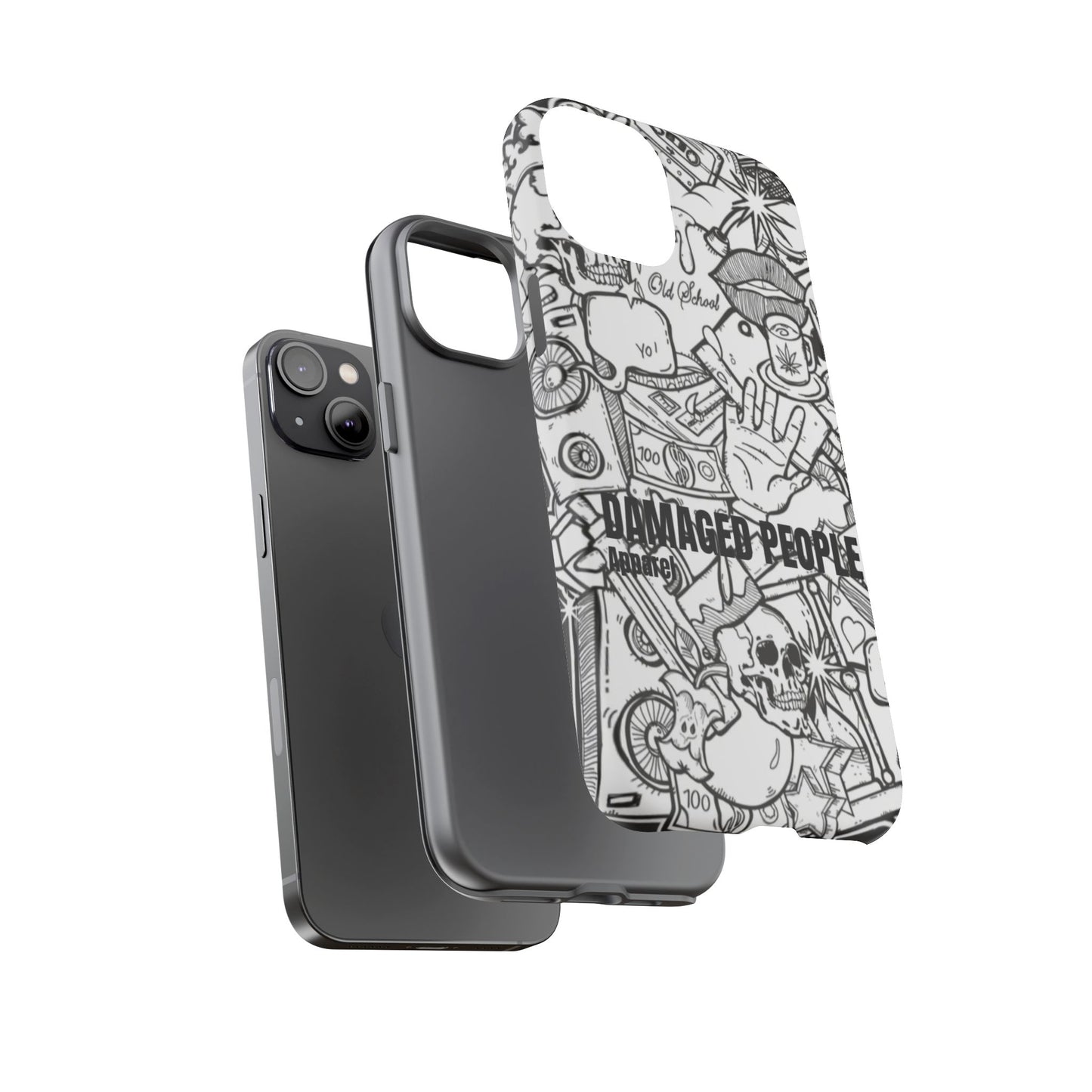 Tough Cases - Damaged People Phone Case - Edgy Vintage Design for Creative Spirits