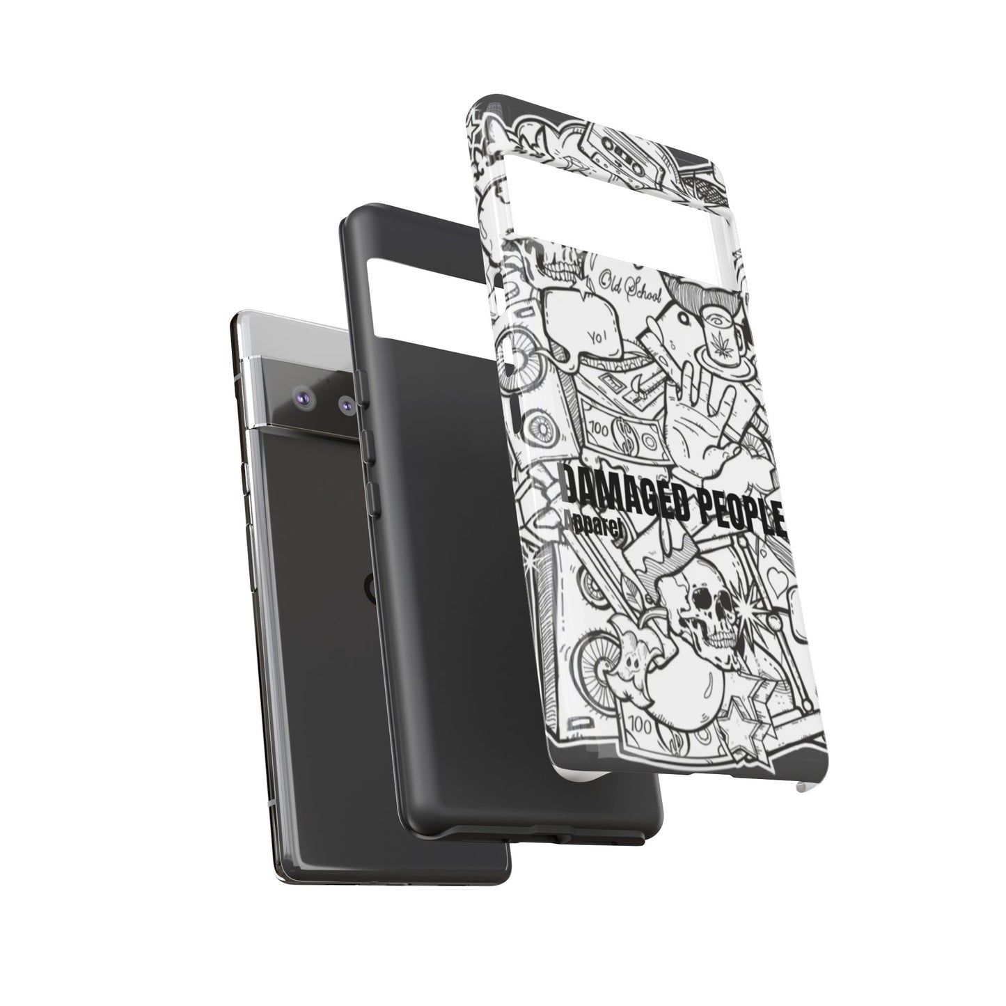Tough Cases - Damaged People Phone Case - Edgy Vintage Design for Creative Spirits