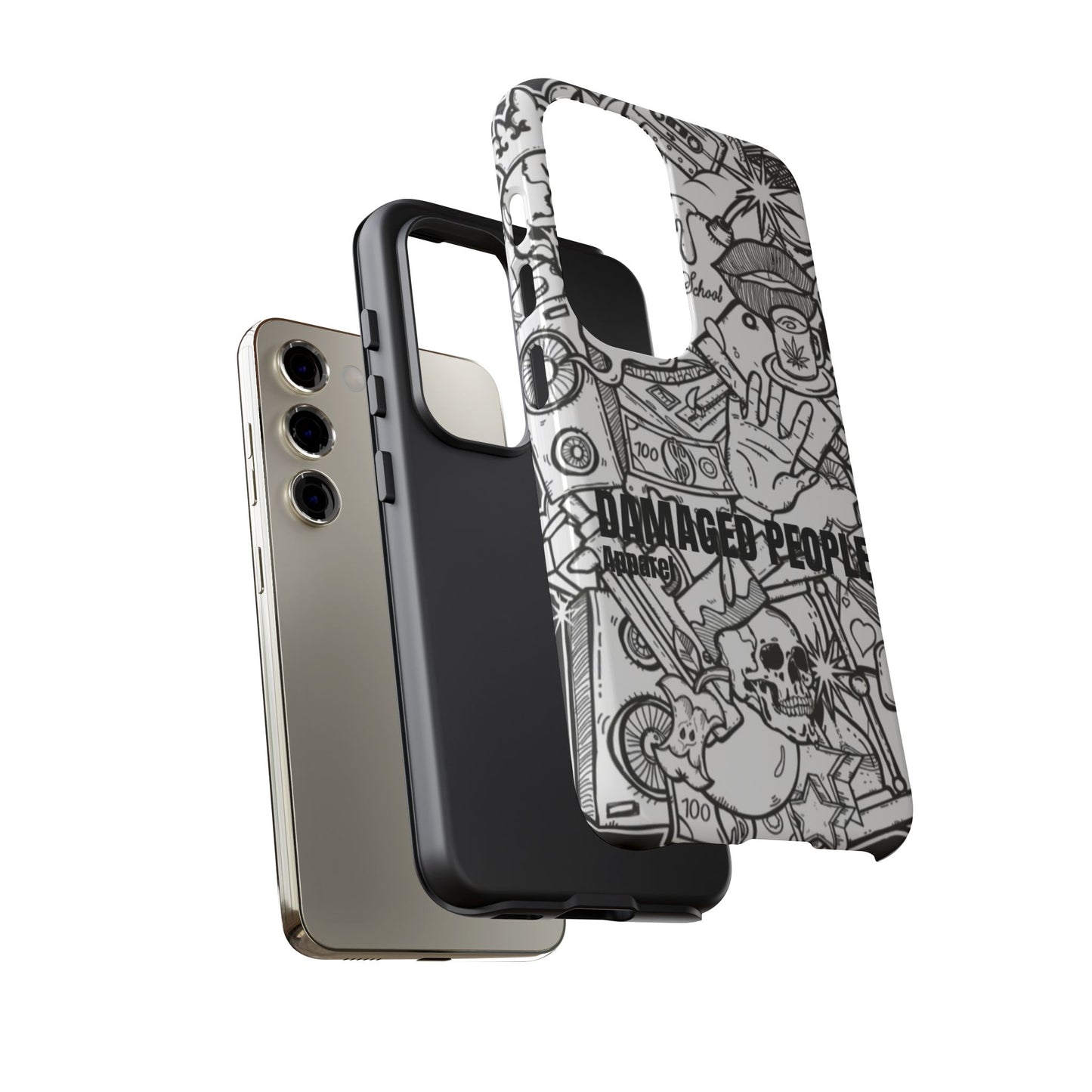 Tough Cases - Damaged People Phone Case - Edgy Vintage Design for Creative Spirits