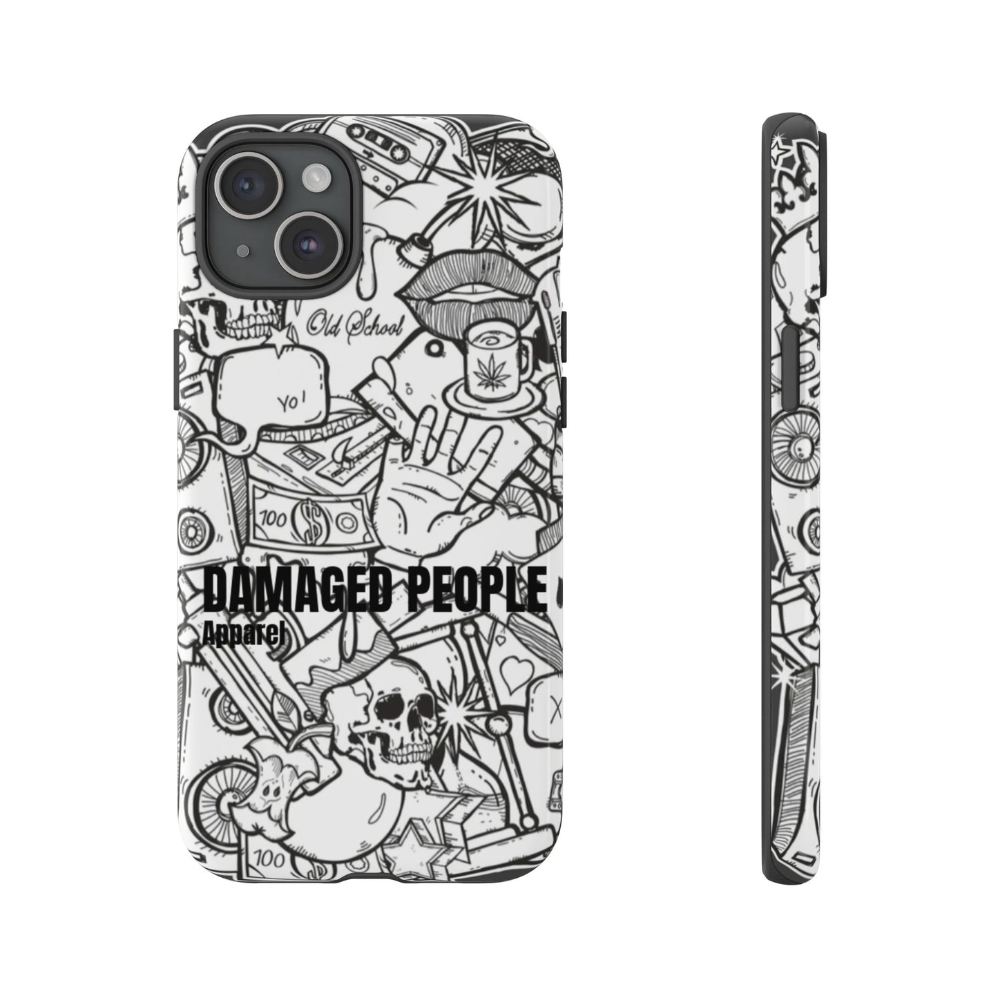 Tough Cases - Damaged People Phone Case - Edgy Vintage Design for Creative Spirits