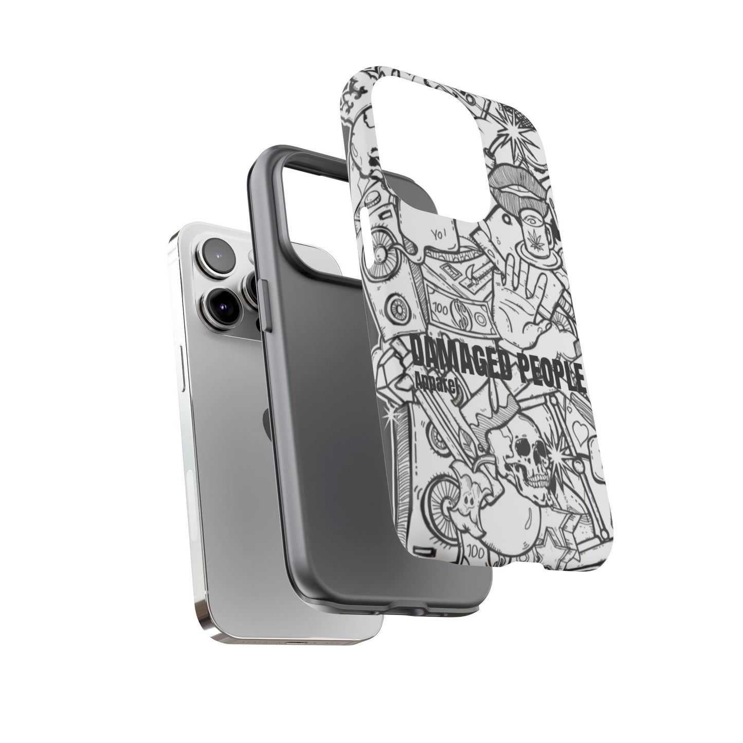Tough Cases - Damaged People Phone Case - Edgy Vintage Design for Creative Spirits