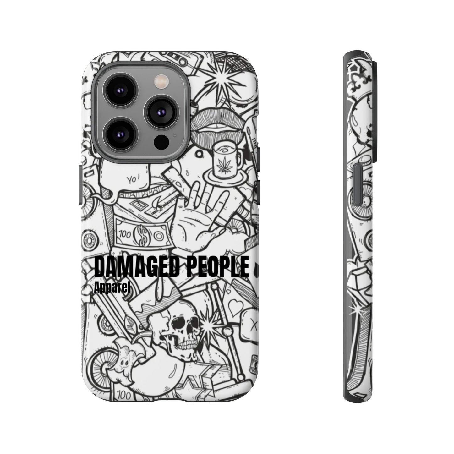 Tough Cases - Damaged People Phone Case - Edgy Vintage Design for Creative Spirits