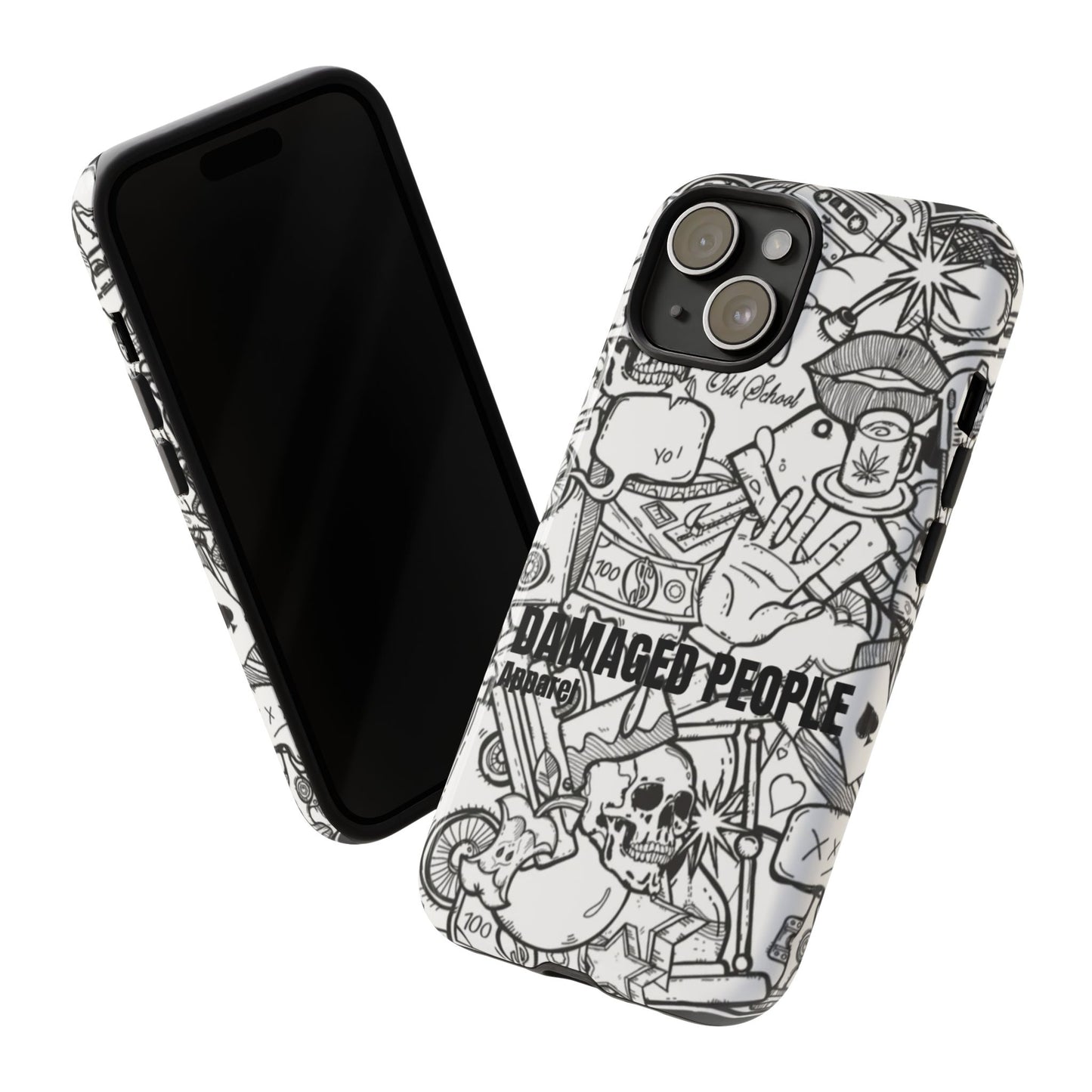 Tough Cases - Damaged People Phone Case - Edgy Vintage Design for Creative Spirits