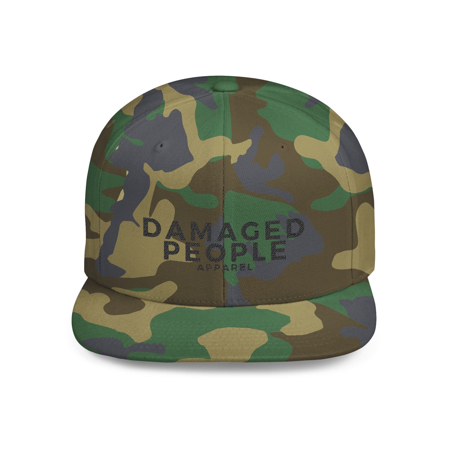 Stylish Flat Bill Snapback Hat - Damaged People Apparel