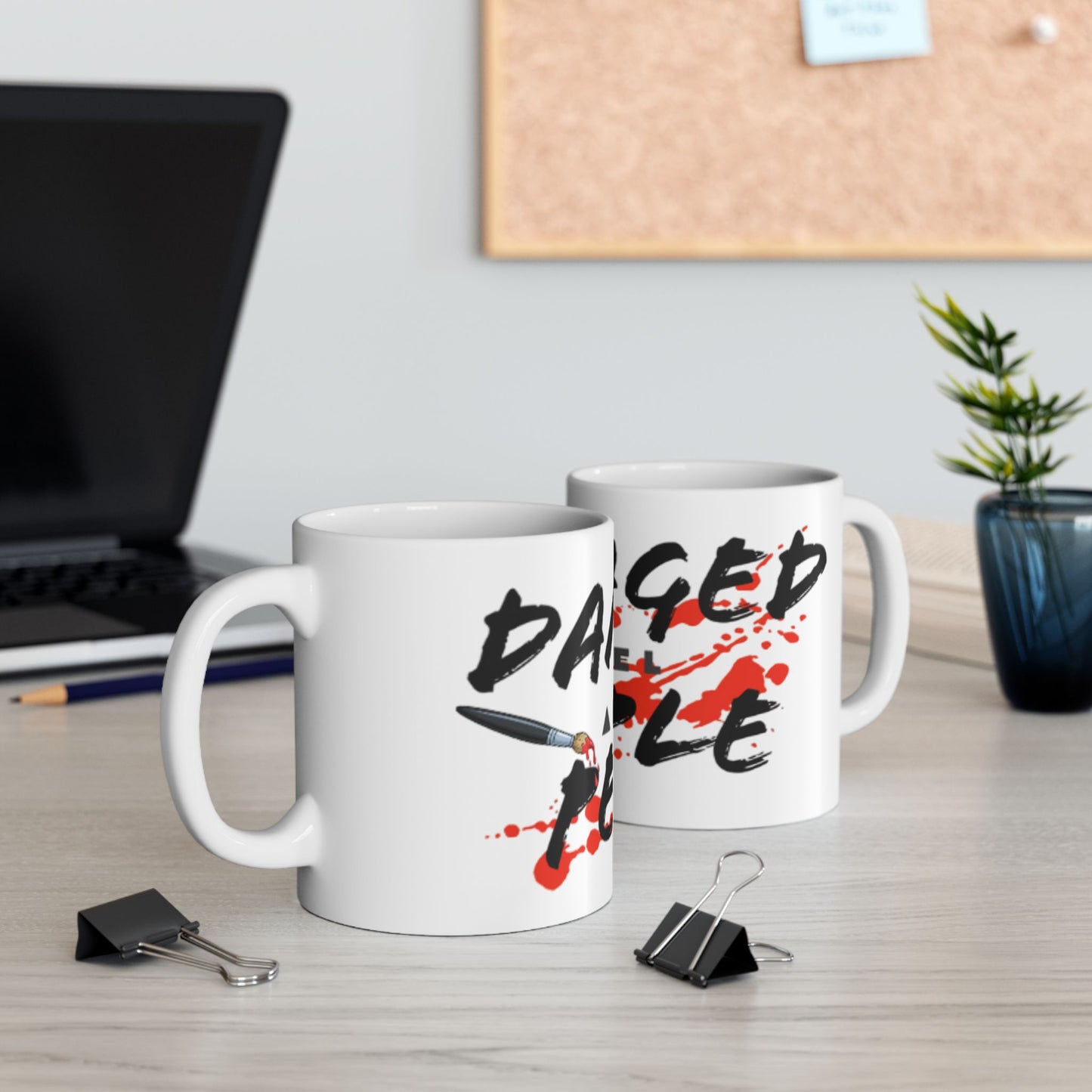 Mug - Damaged People Apparel Paint Slayer Collection Edgy Bold Red Paint Splatter Design