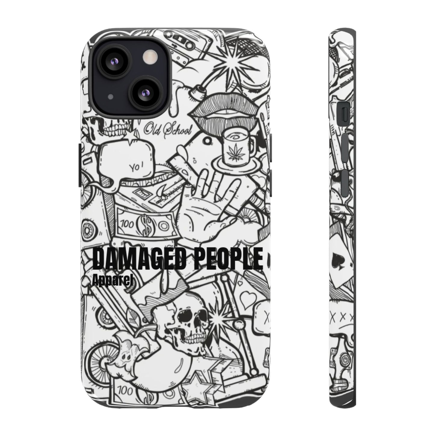 Tough Cases - Damaged People Phone Case - Edgy Vintage Design for Creative Spirits