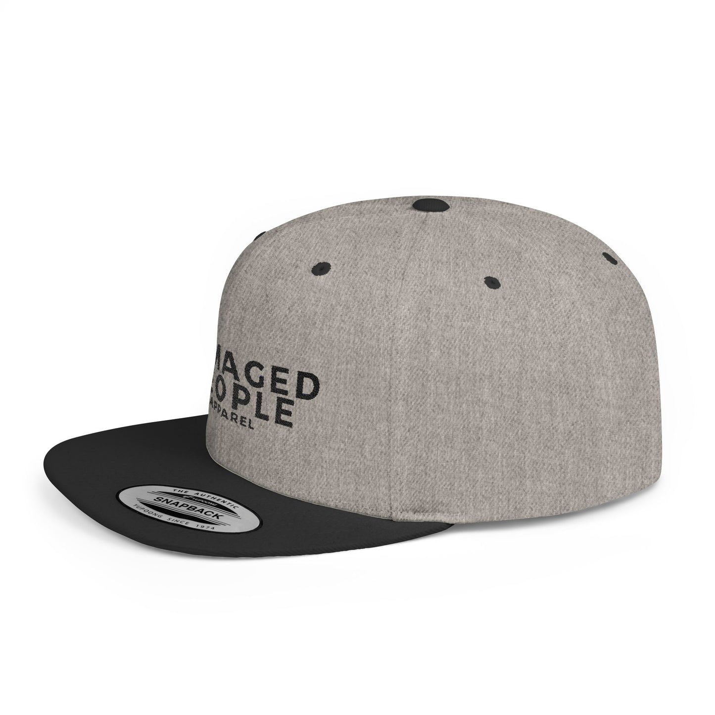 Stylish Flat Bill Snapback Hat - Damaged People Apparel