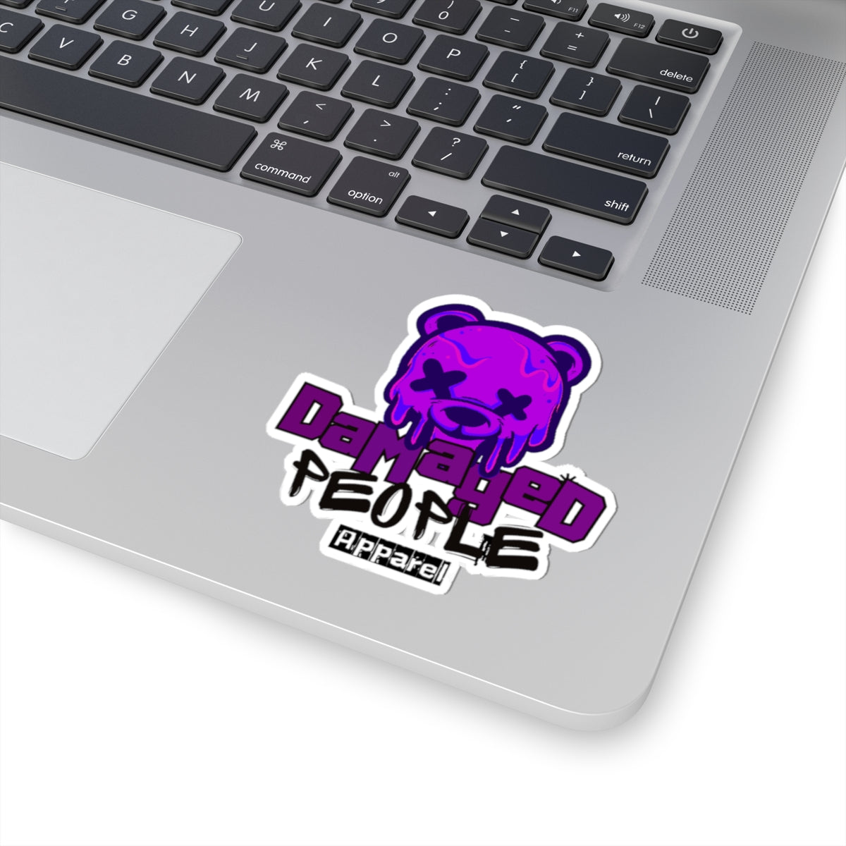 Damaged People Purple Bear Kiss-Cut Stickers | Edgy Bear Sticker for Laptop, Phone, & More